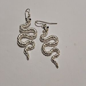 Silver Snake Earrings